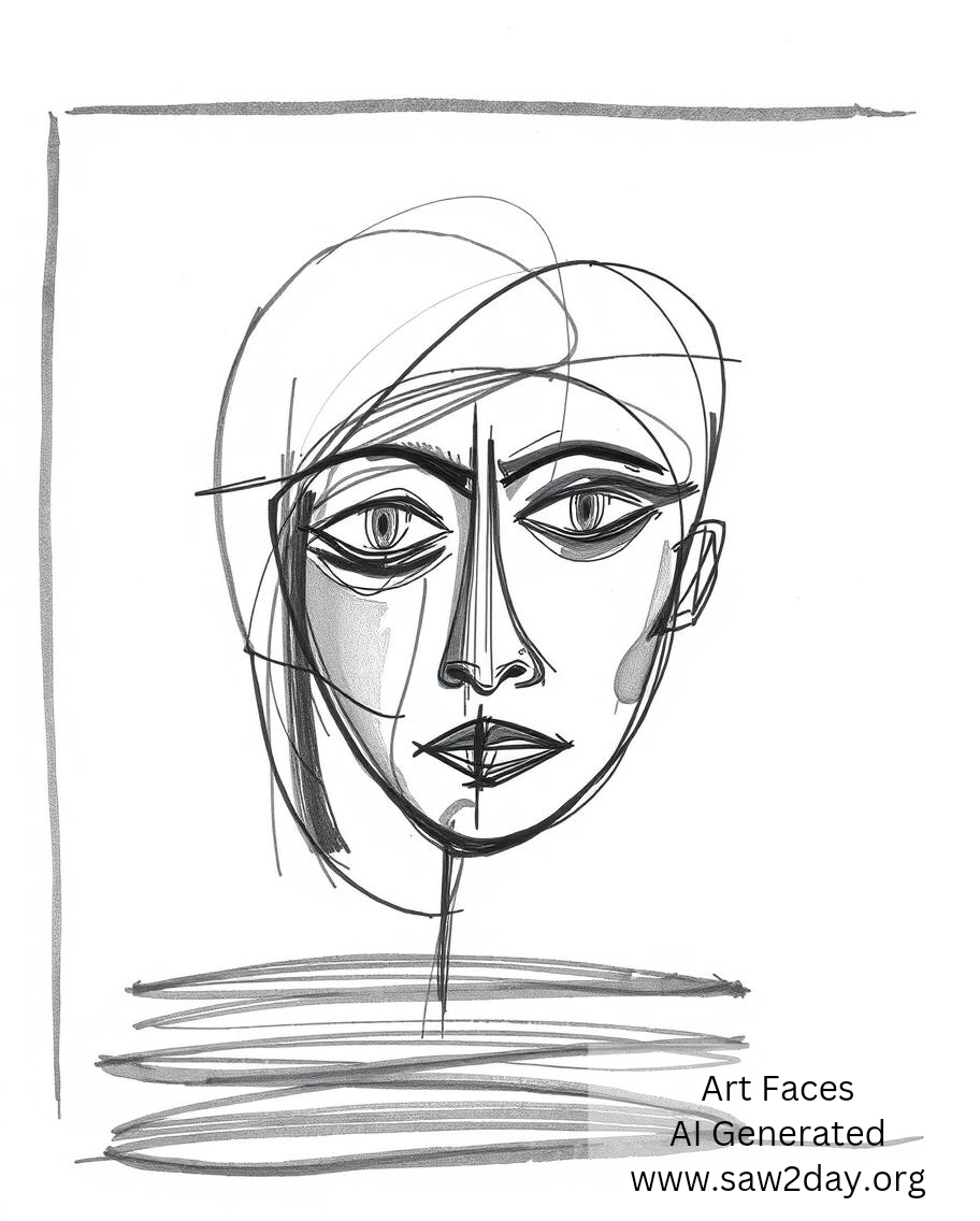 AI generated art human face abstract