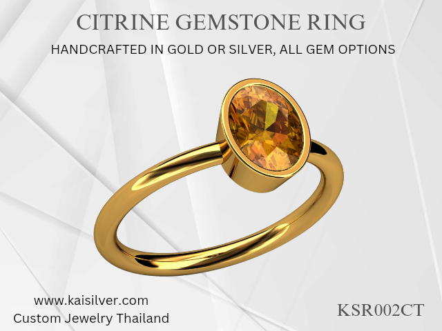 citrine gemstone ring