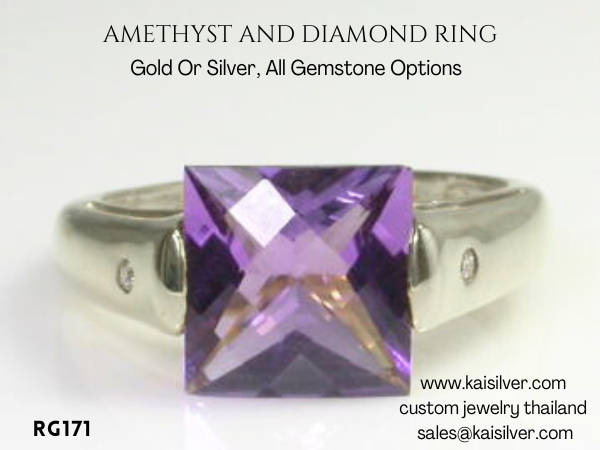 amethyst diamond ring